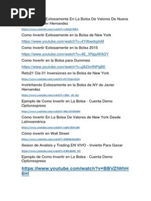 Accion Para Invertir En La Bolsa De Valores De New York - Youtube