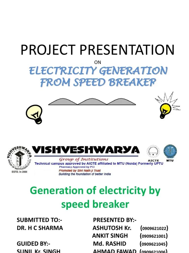 Speed Breaker Power Generation PPT | Electric Generator | Gear