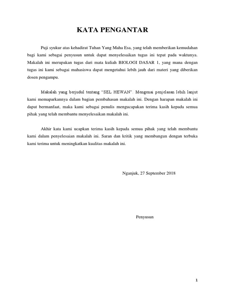 Makalah biologi merupakan salah satu tugas dalam kelas xii. Kata Pengantar Makalah Biologi Tentang Sel Contoh Makalah