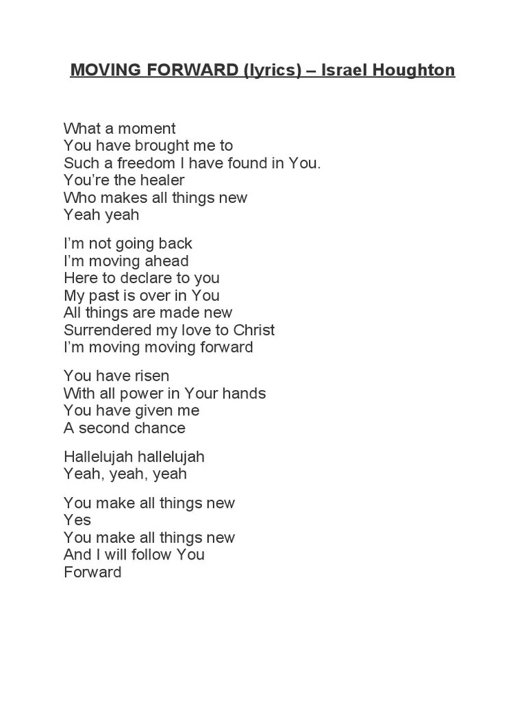 Moving forward (lyrics)