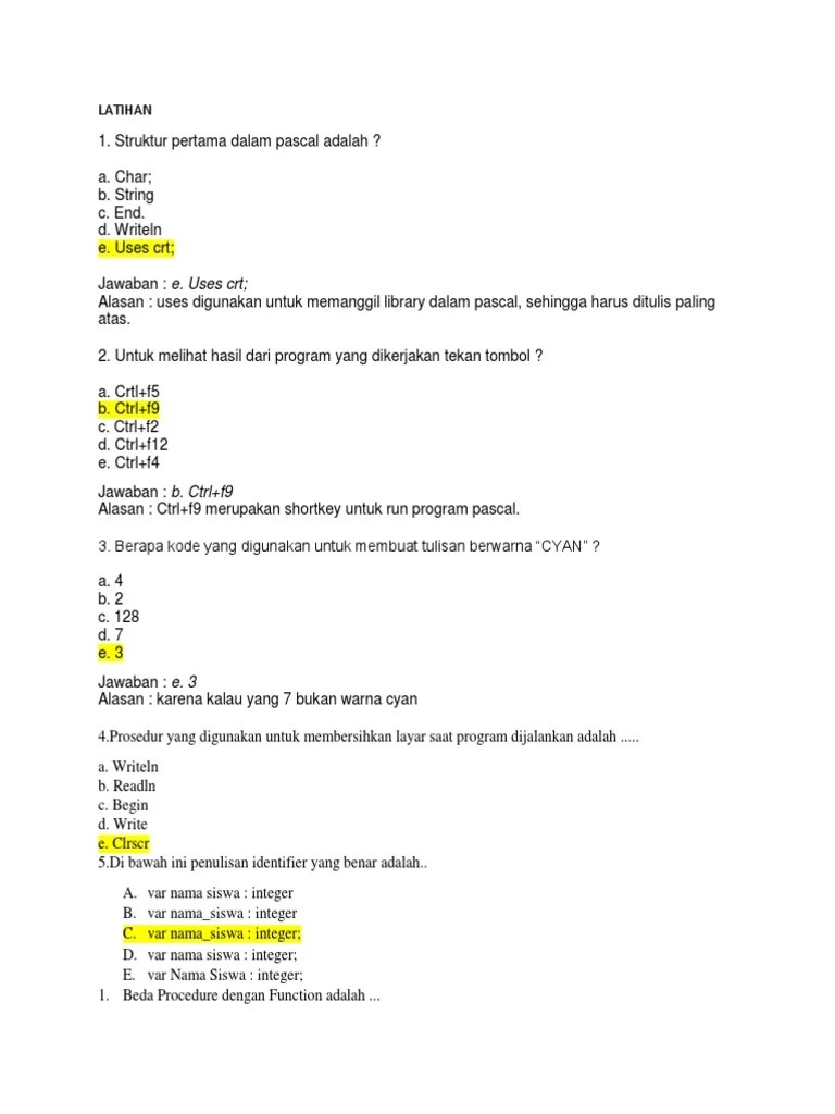 Struktur Pertama Dalam Pascal Adalah - Berbagi Struktur