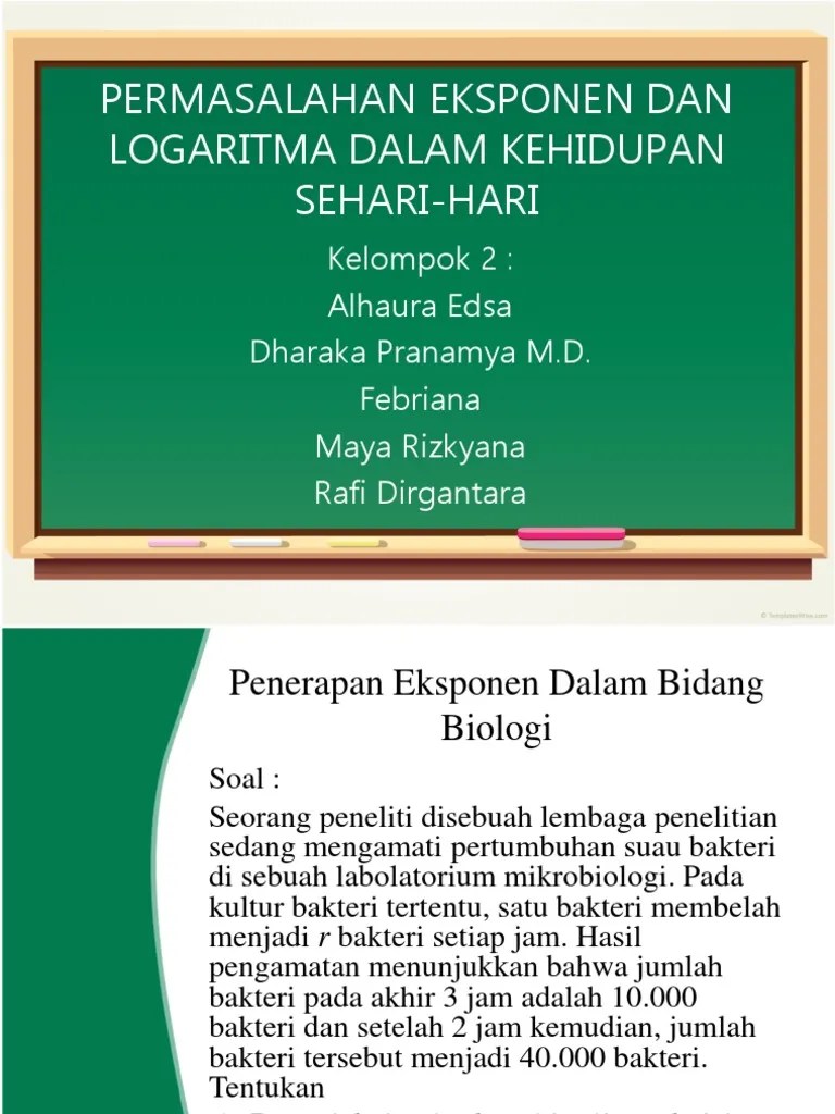 Pembahasan soal buku matematika kurikulum 2013 eksponen dan logaritma. Eksponen Dalam Kehidupan Sehari Hari Beinyu Com