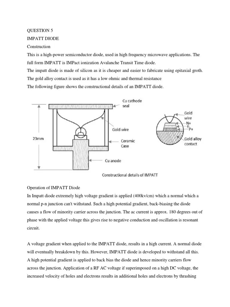 Question 5 Diode P N Junction
