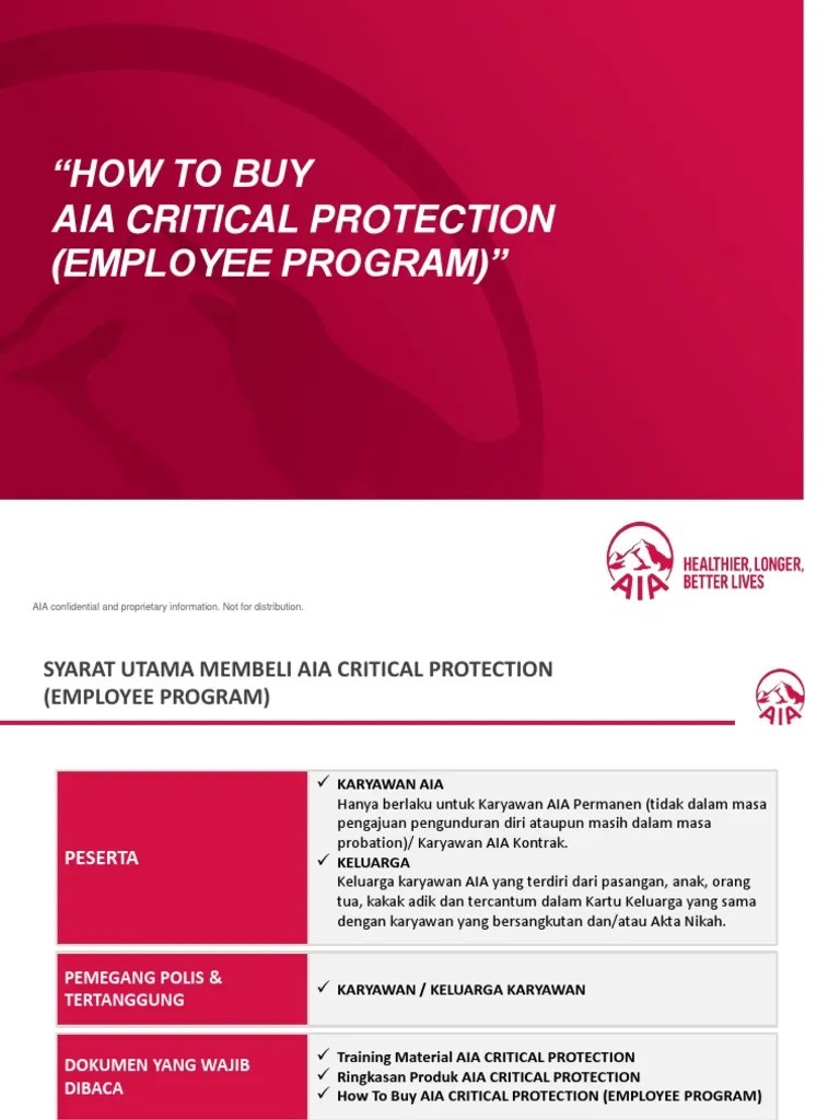 02 How To Buy - Aia Critical Protection Employee - 20181123 | PDF