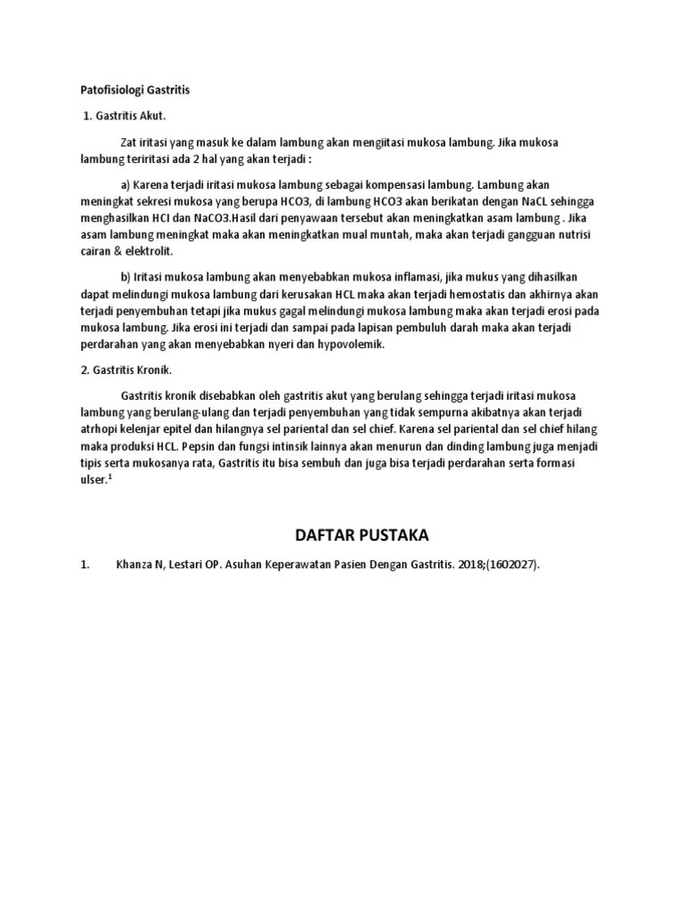 Patofisiologi Gastritis | PDF