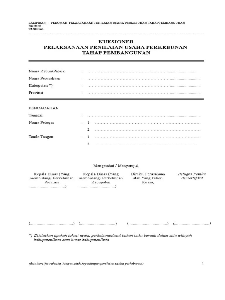 Tanaman yang memiliki batang lurus dan ramping ini memiliki banyak sekali manfaat dan umum … A Kuesioner Penilaian Usaha Perkebunan Tahap Pembangunan 1 Pdf