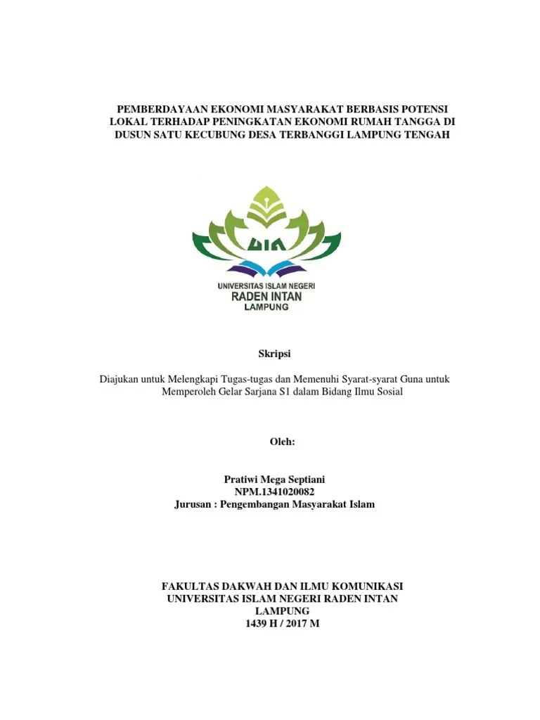Matematika uin raden intan lampung, yang telah memberikan ijin atas penyusunan skripsi. Skripsi Mega Reverensi Judul Skripsi Pdf