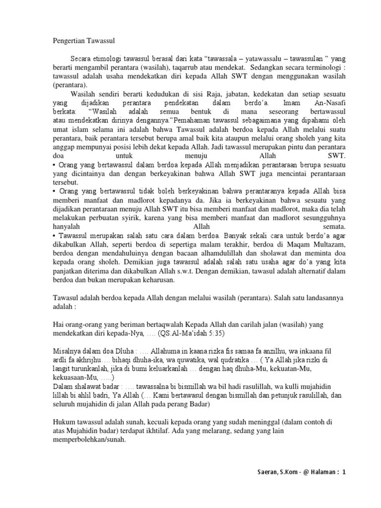 Tawassul Lengkap . Tawasul Bacaan Tawasul Yang Benar Dan Lengkap Pdf