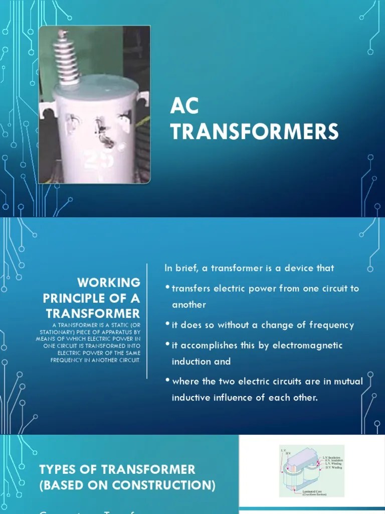Ac Transformer Part I | PDF | Transformer | Alternating Current