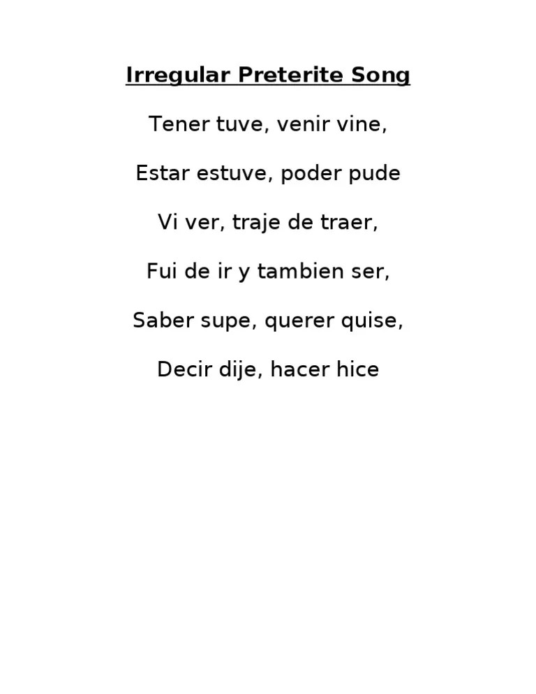 Irregular Preterite Song Done To The Tune Of Twinkle Twinkle Little