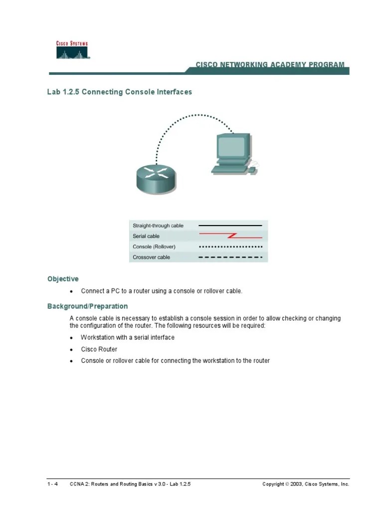 Lab - 1 - 2 - 5 Connecting Console Interfaces (CISCO SYSTEMS) | PDF
