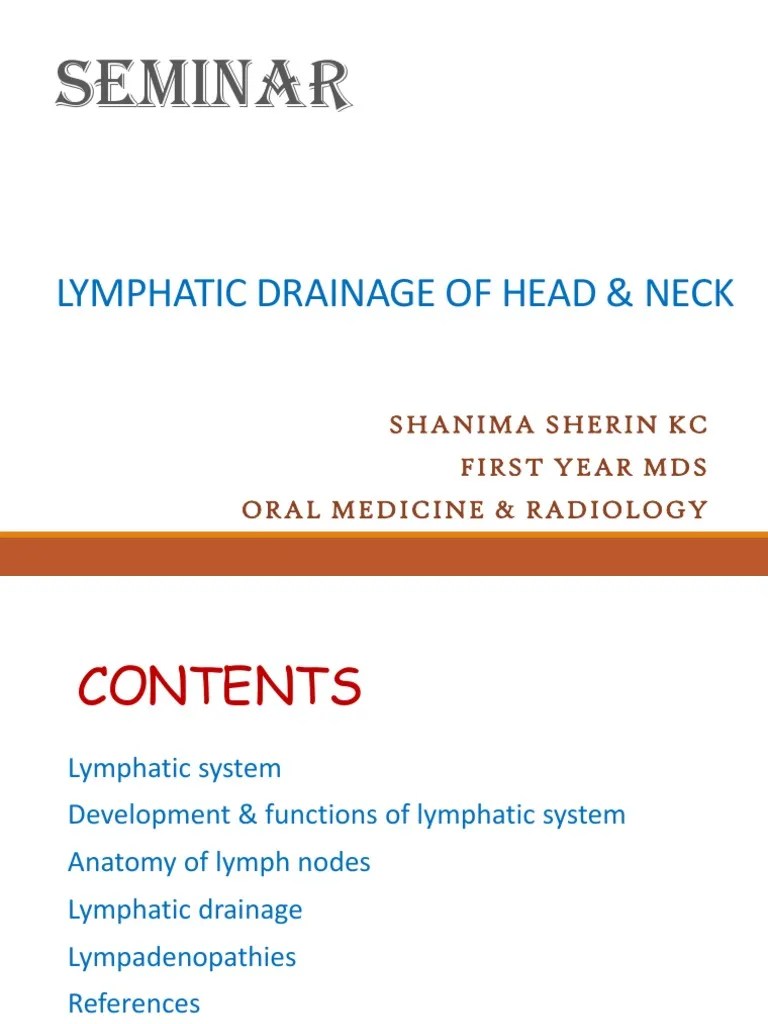 Lymphatic Drainage Of Head & Neck | PDF | Lymphatic System | Lymph Node