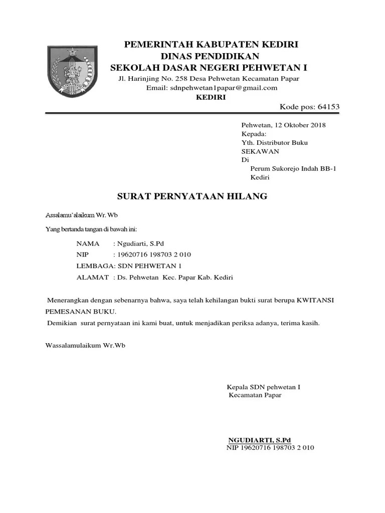 Surat Kehilangan | PDF