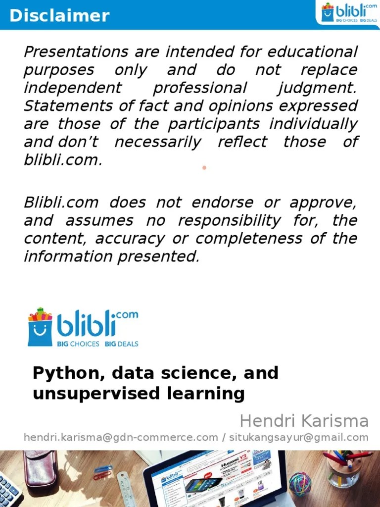 Python, Data Science, And Unsupervised Learning | PDF | Machine ...