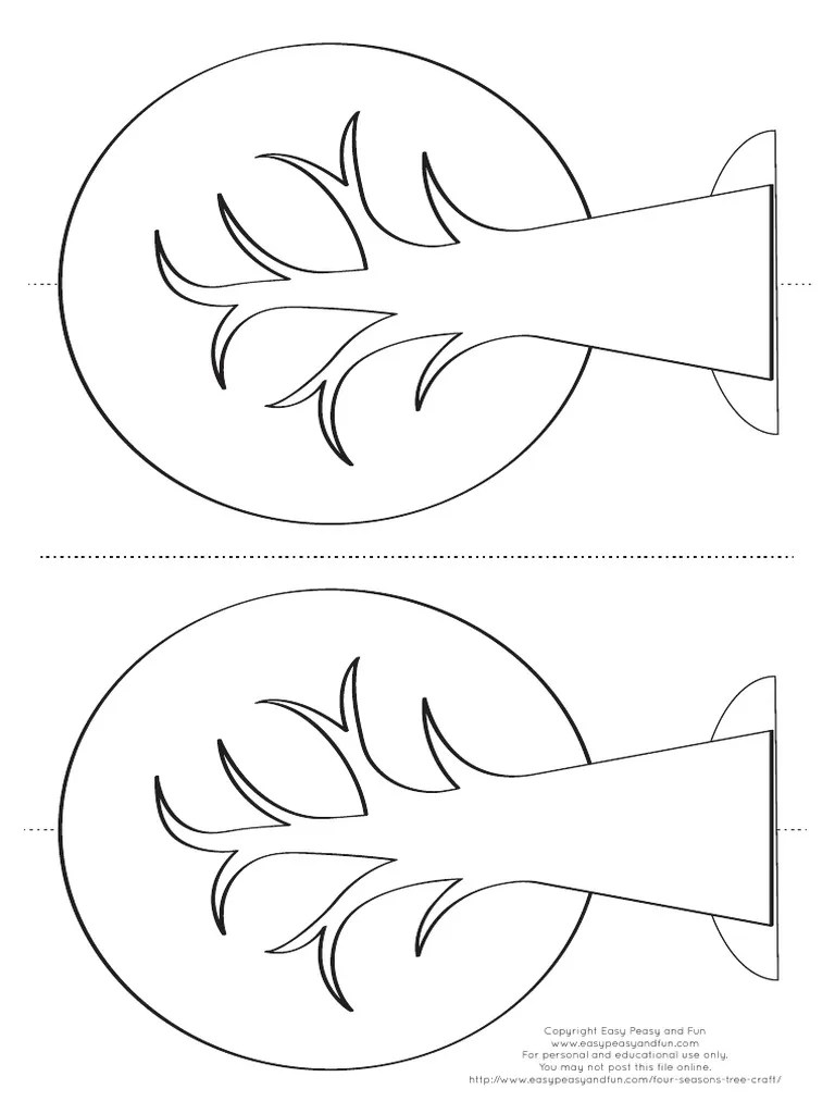 4 seasons tree craft template 2 per sheet pdf pdf