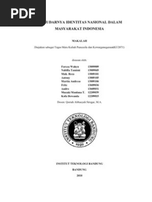 Diantisipasi lama kelamaan identitas diri sebagai bangsa indonesia. Melemahnya Identitas Nasional Dalam Masyarakat Indonesia Pdf