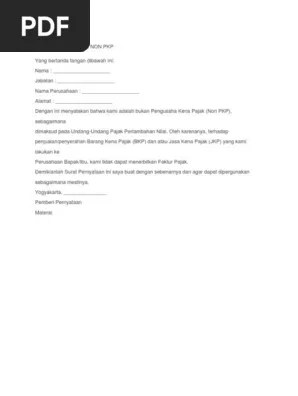 Surat Non Pkp Belajar 