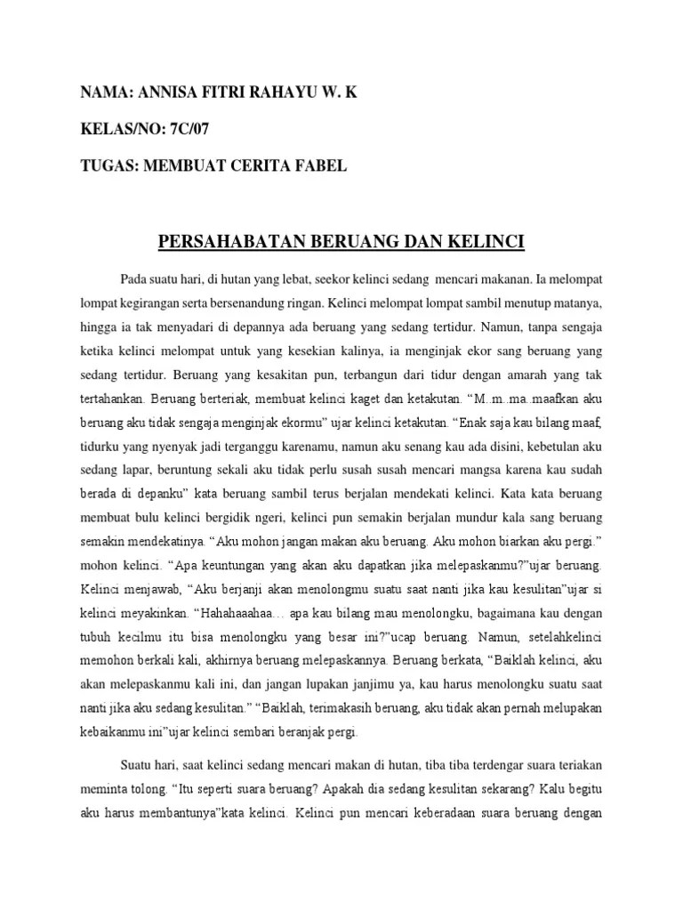 7C - 07 - Annisa Fitri R.W.K Cerita Fabel Dan Dialog | PDF