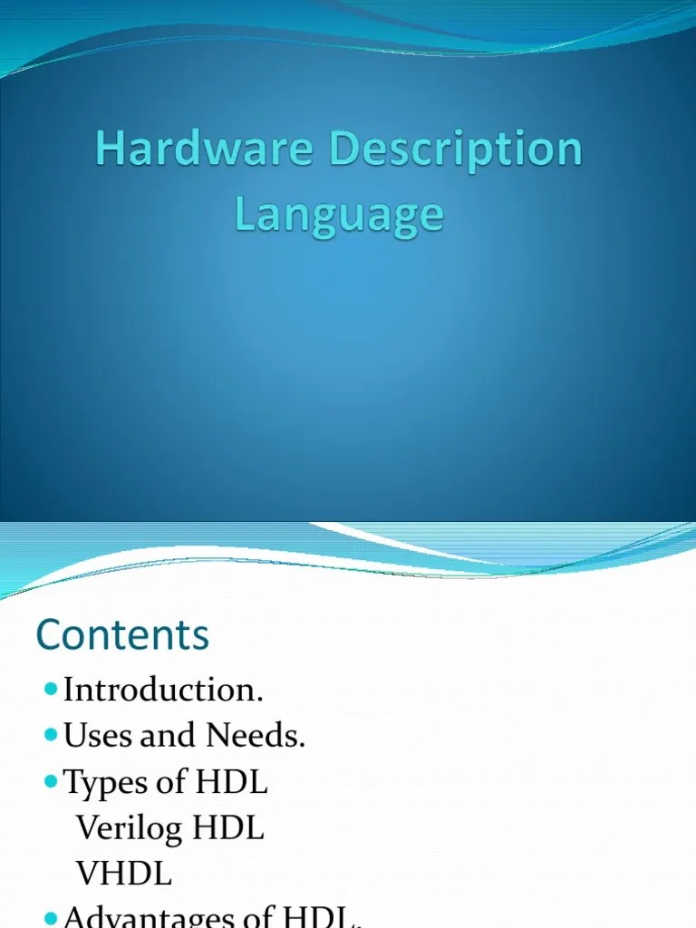 Hardware Description Language | PDF | Hardware Description Language | Vhdl