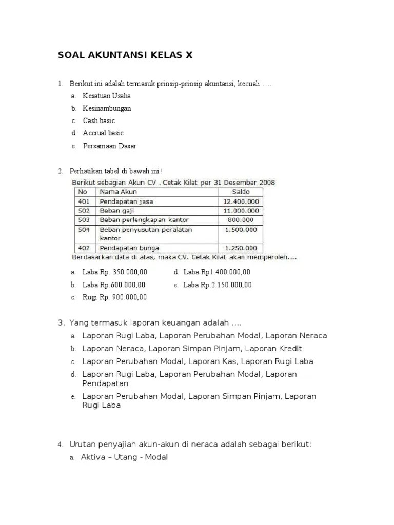 Rencana pelaksanaan pembelajaran nama sekolah smk unggulan terpadu pgii mata pelajaran akuntansi dasar kompetensi keahlian akuntansi keuangan dan lembaga kelas / semester x/genap alokasi waktu 15 x 45 menit (3 x pertemuan) tahun pelajaran 2018/2019 a. Soal Pilihan Ganda Akuntansi Keuangan Kelas 11 Cara Golden
