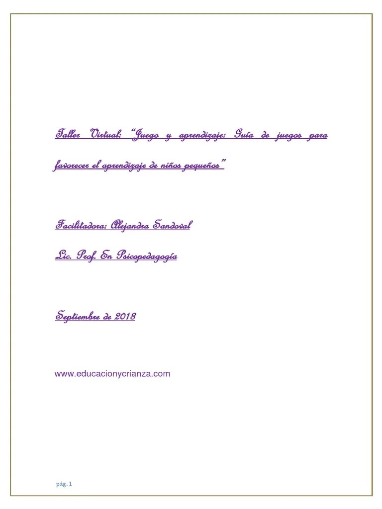 Juego Y Aprendizaje PDF | PDF | Aprendizaje | Adultos
