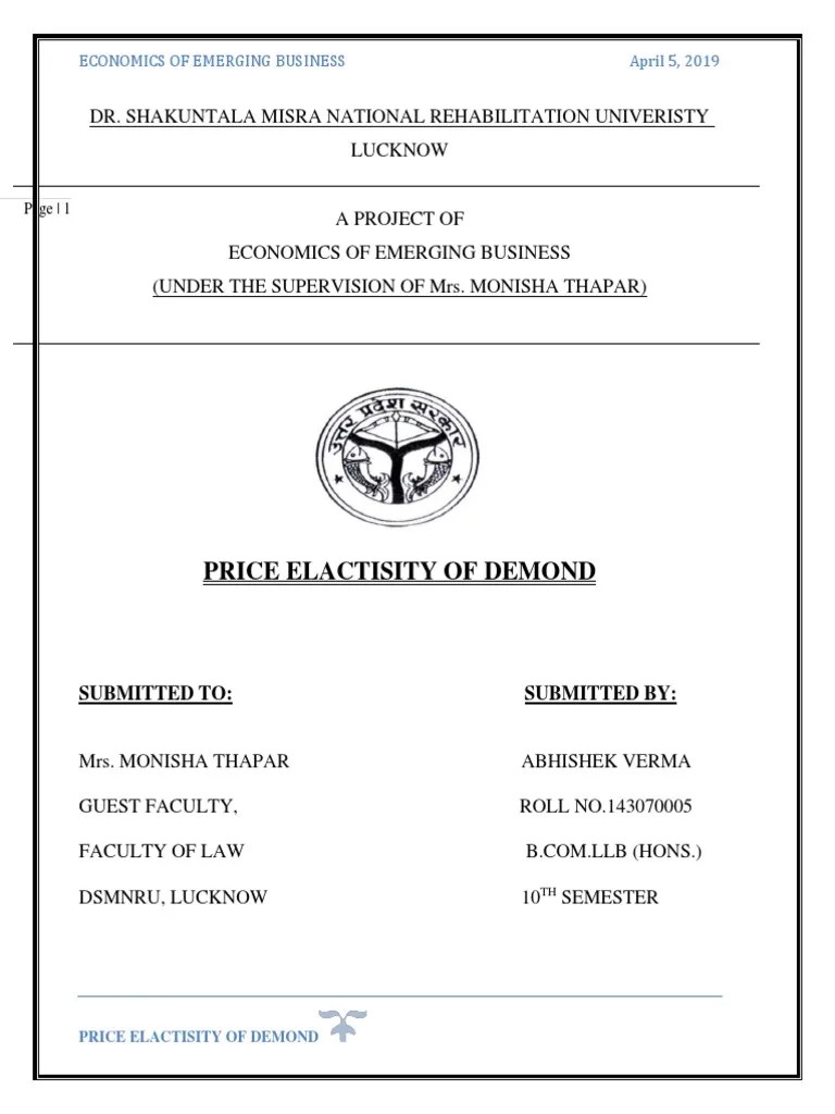Elasticity Of Demand | PDF | Price Elasticity Of Demand | Demand
