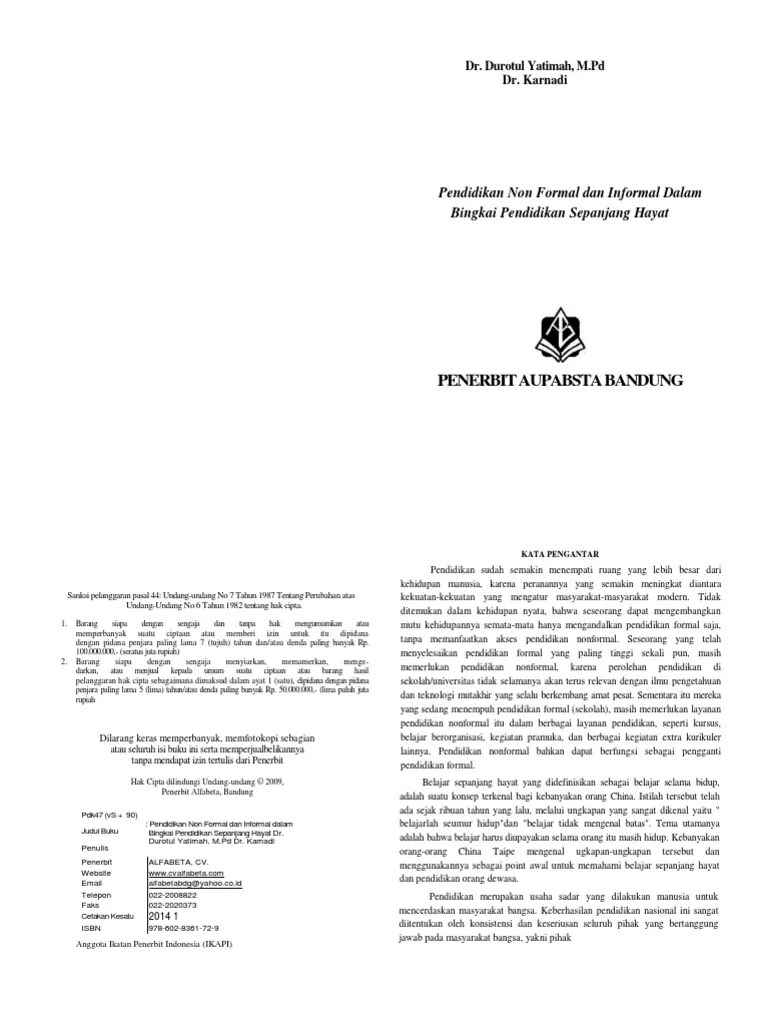 Laporan ini membahas mengenai pendidikan non formal yang ada di . Pendidikan Nonformal Dan Informal Dalam Pdf