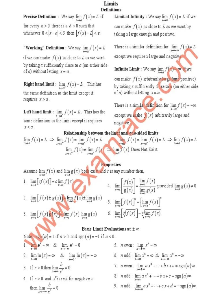 Mathematics Limits PDF | PDF | Trigonometric Functions | Algebra