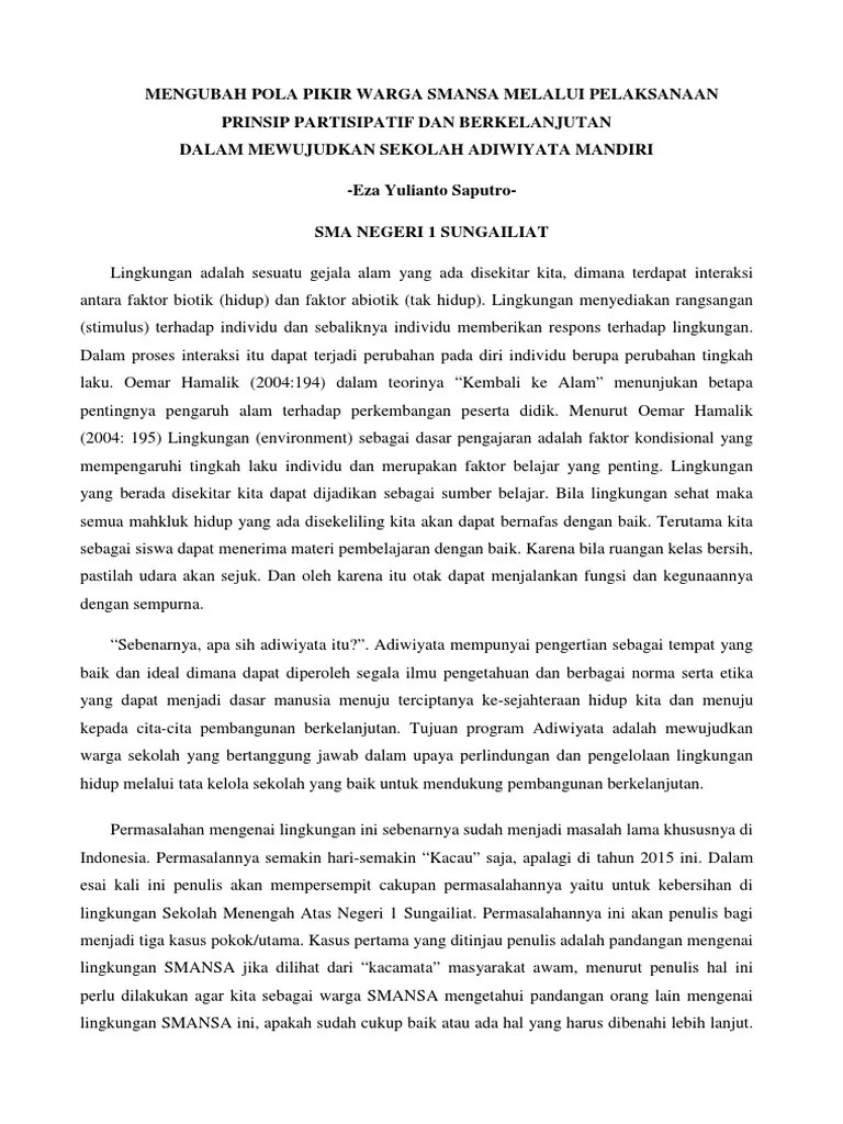 Contoh Esai Lingkungan Pengertian Dan Contoh B Indonesia 