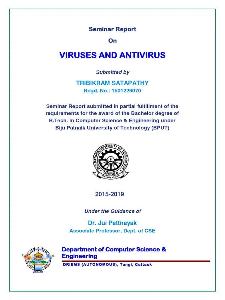 Viruses And Antivirus Report | PDF | Computer Virus | Antivirus Software