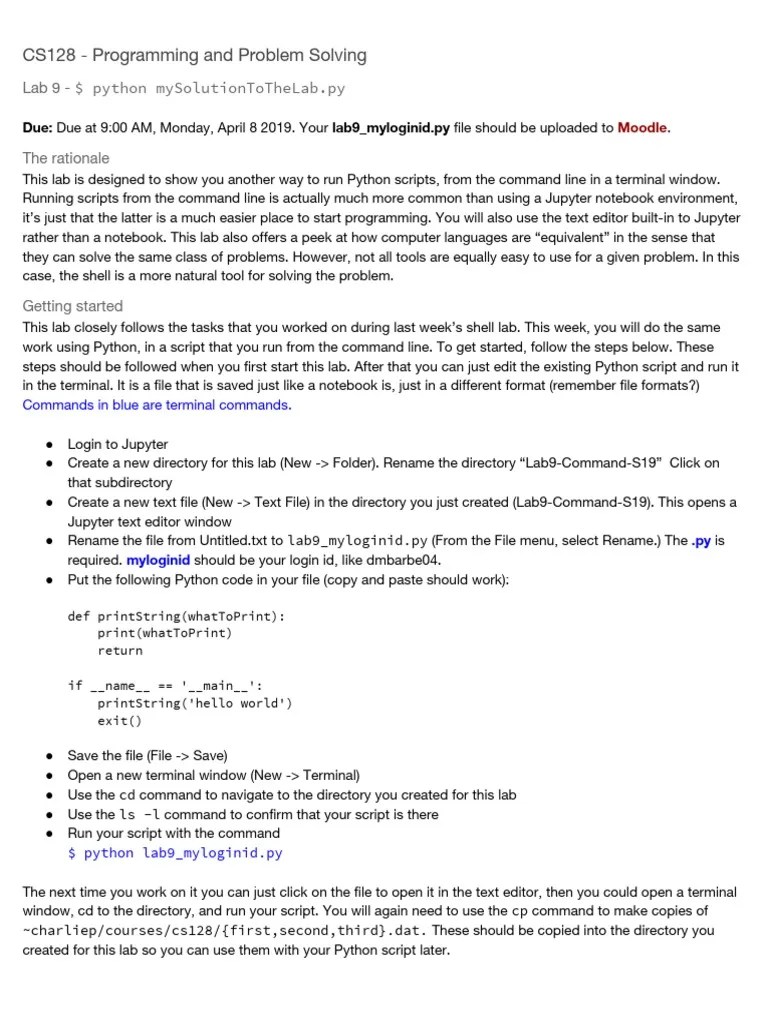 Lab 9 | PDF | Command Line Interface | Computer File