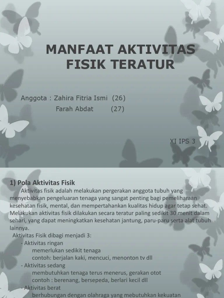 Pendidikan jasmani olahraga dan kesehatankelas/semester : Manfaat Aktivitas Fisik Teratur Pdf