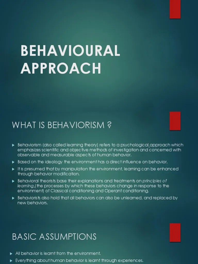Behavioural Approach | PDF | Behaviorism | Reinforcement