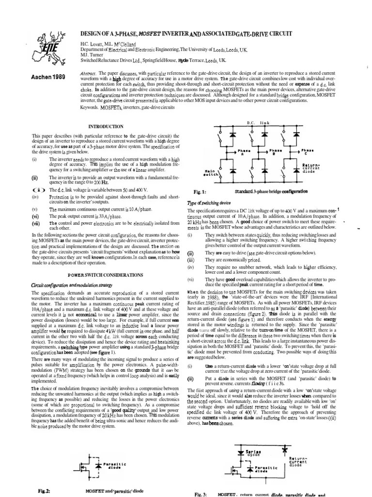 Design Of A 3-Phase MOSFET Inverter By Lovatt H PDF | PDF | Power ...