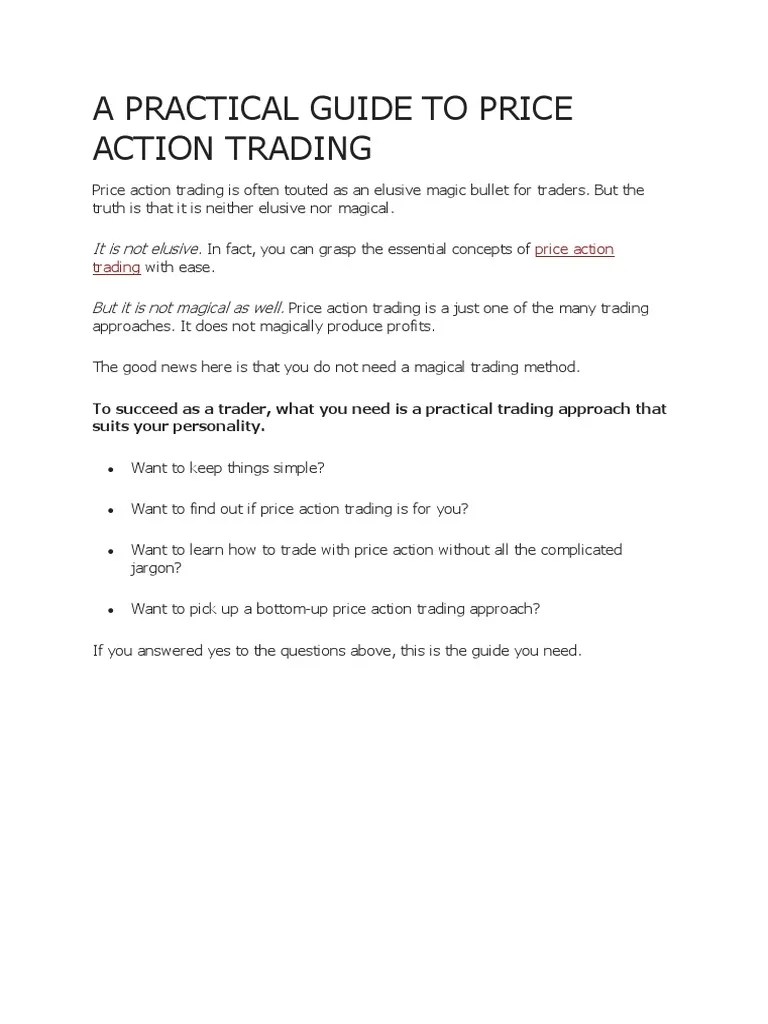 A Practical Guide To Price Action Trading | PDF | Moving Average ...