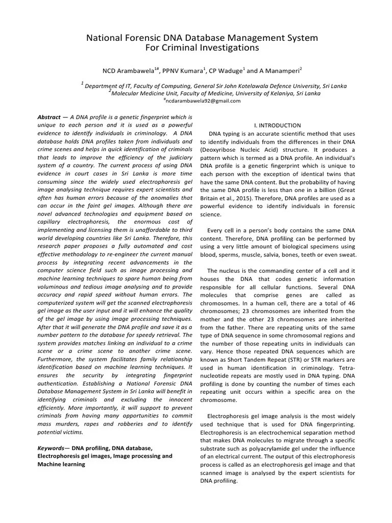 Dna Forensic | PDF | Dna Profiling | Microsatellite