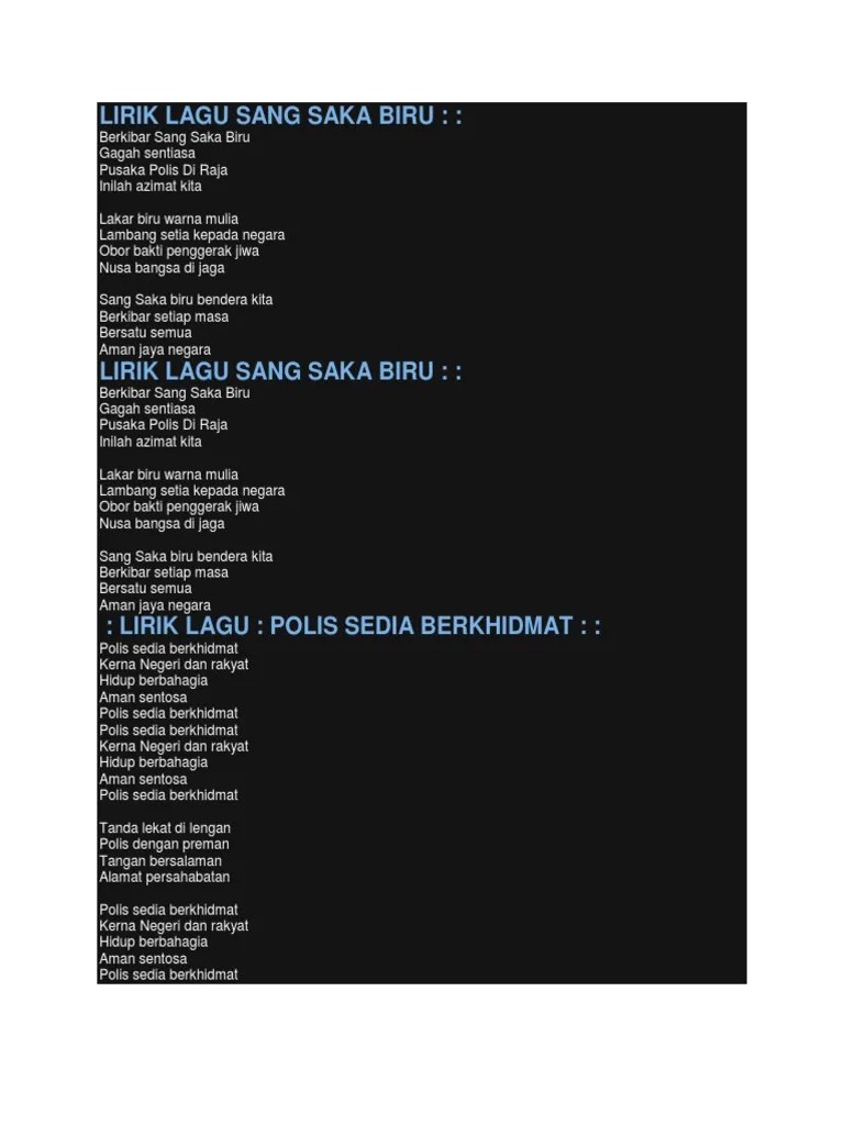 Sang saka lyrics by red spider. Lirik Lagu Sang Saka Biru Pdf