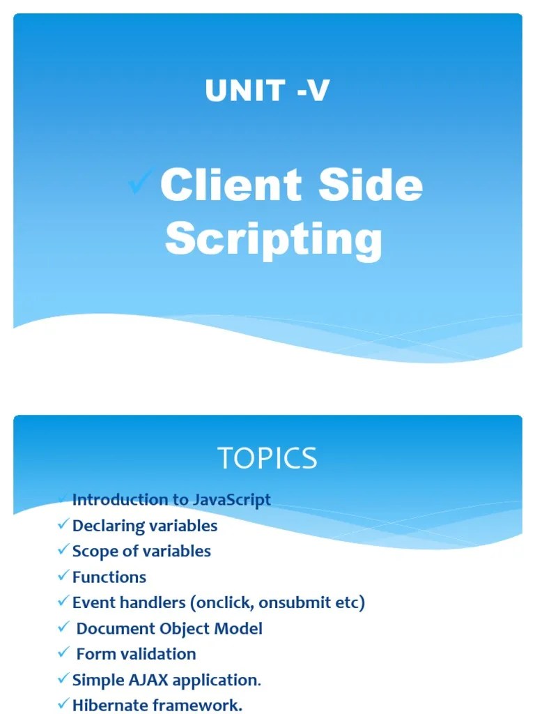 JavaScript Basics & Client-Side Scripting | PDF | Ajax (Programming ...