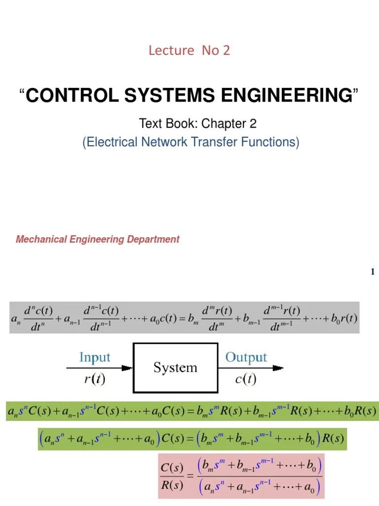 Lecture 02 Electrical Networks Transfer Function | PDF | Electrical ...