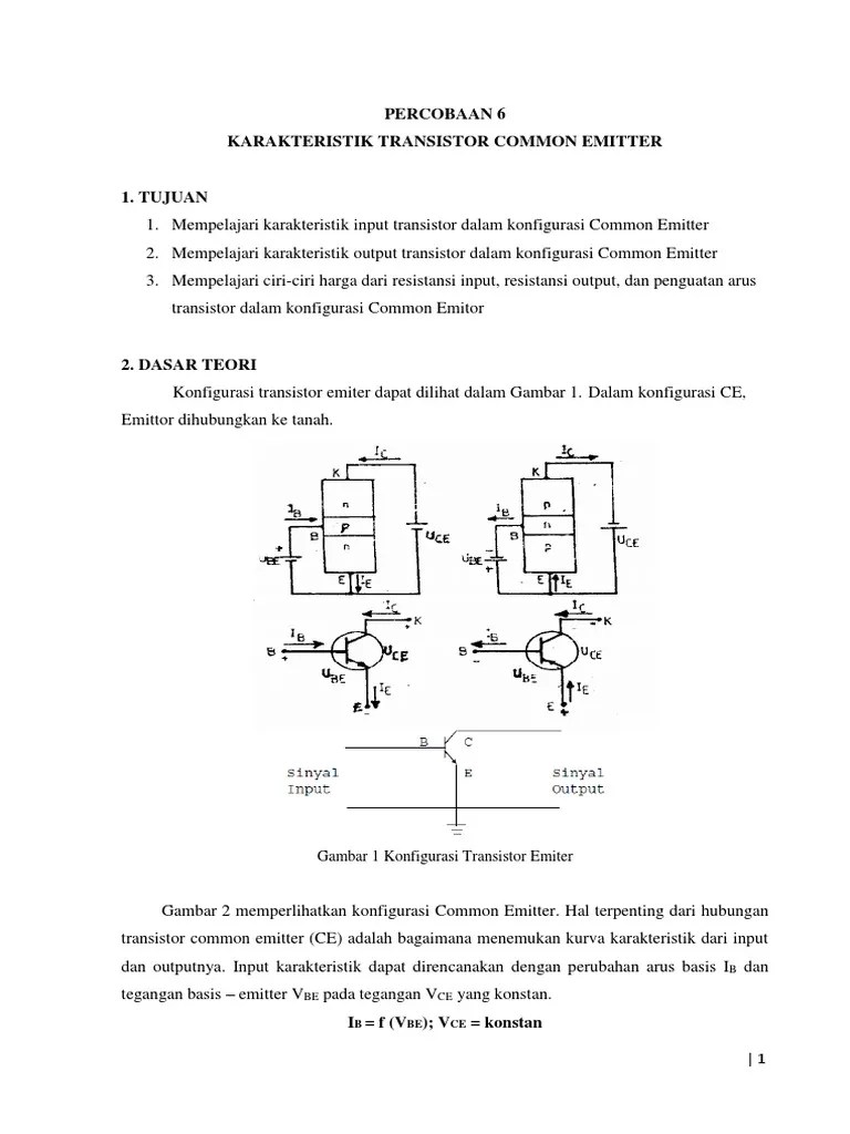 Percobaan 6 Karakteristik Transistor Common Emitter