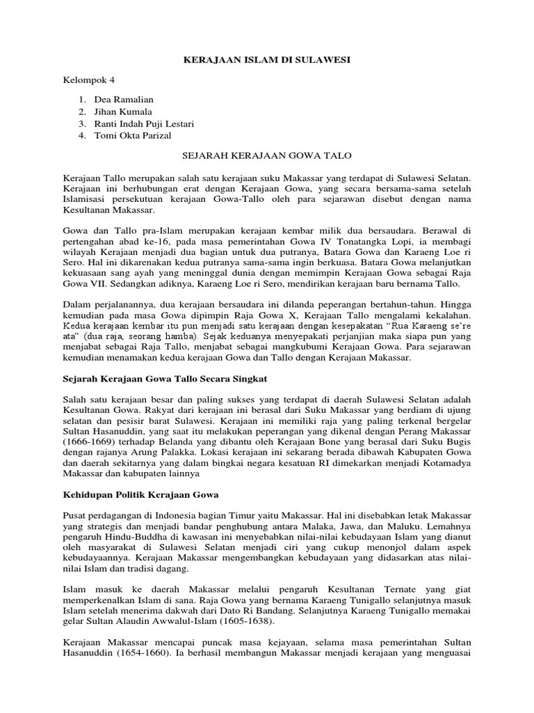 Kerajaan Islam Di Sulawesi | PDF