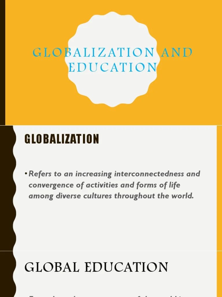 Globalization And Education | PDF | Economic Globalization | Globalization