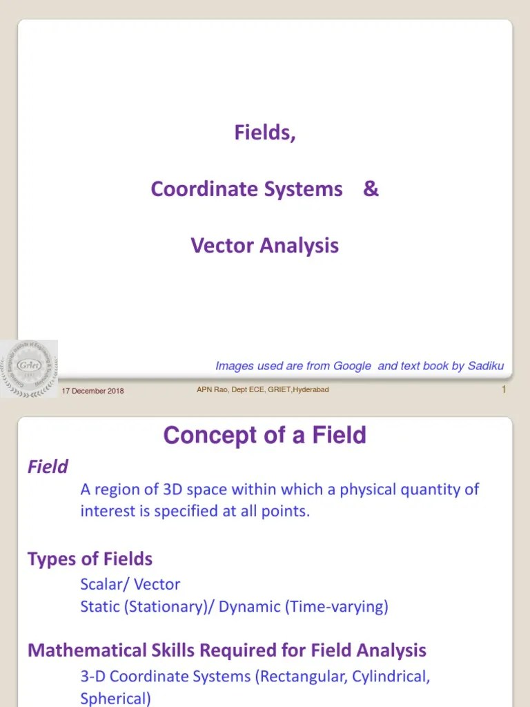 Fields, Coordinate Systems And Vector Analysis PDF | PDF | Flux | Integral
