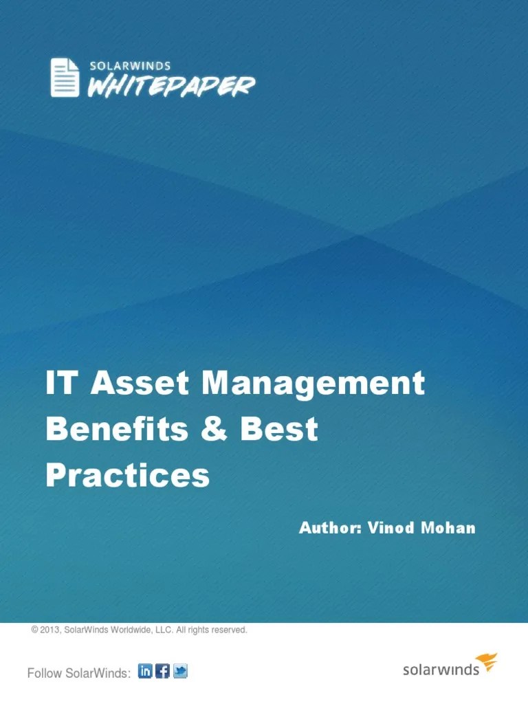 IT Asset Management Benefits Best Practices | PDF | Itil | Asset Management