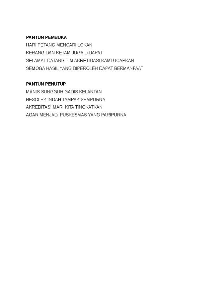 Pantun Pembuka | PDF
