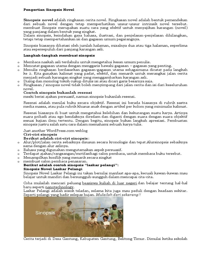 Contoh Sinopsis Cerpen Beserta Unsur Intrinsiknya Cute766