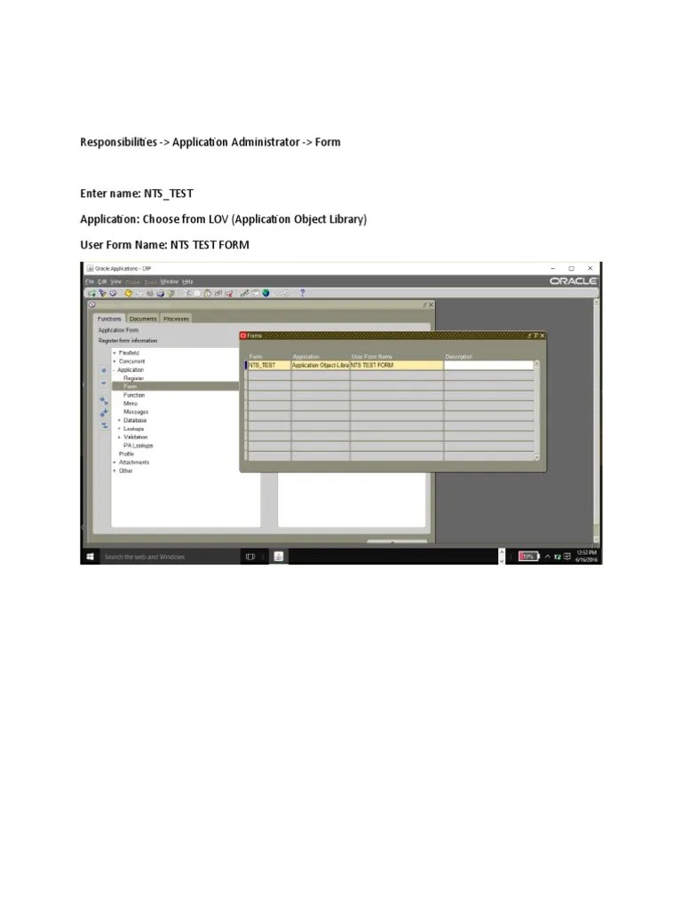 Oracle EBS Customization Froms Registration | PDF