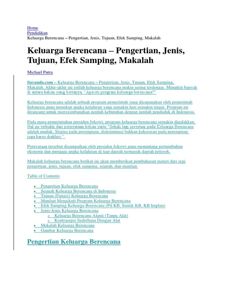 Materi Penyuluhan KB | PDF
