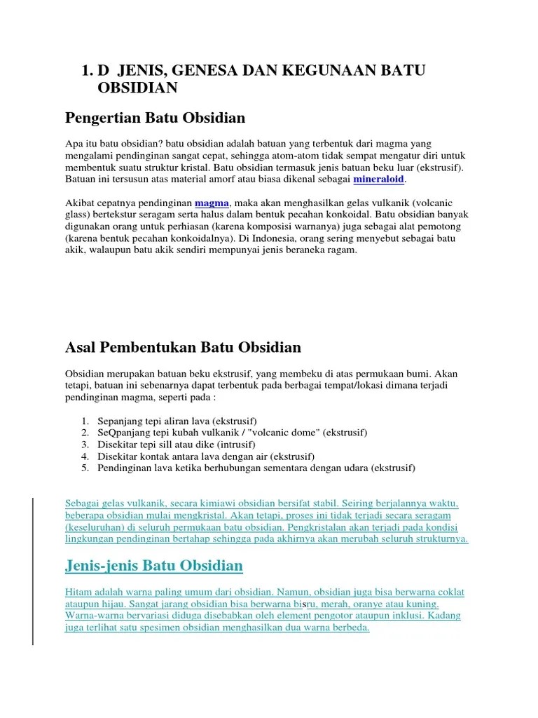 Pengendapan (deposition) karena aktivitas biogenik; Batu Beku Luar Memiliki Struktur Amorf Dan Tidak Membentuk