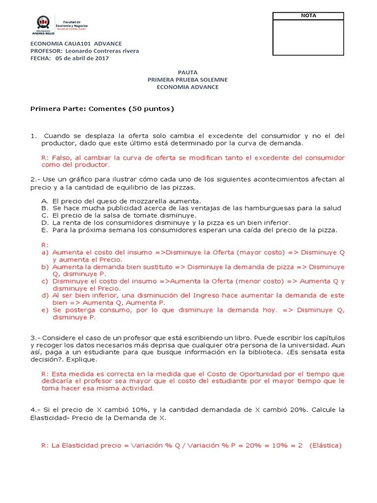 Apuntes Economia | PDF | Elasticidad (economía) | Excedente Económico